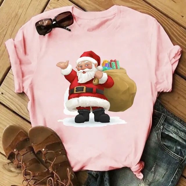 Christmas Print Ladies Short Sleeve 23Style - Shop at LoveMi
