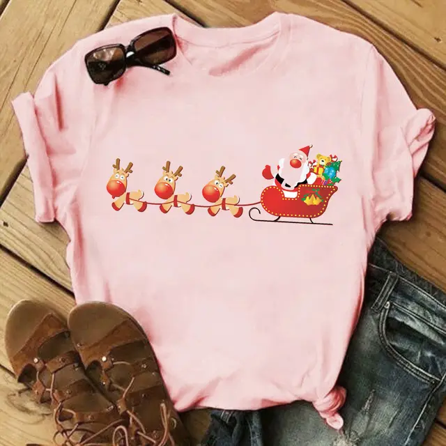 Christmas Print Ladies Short Sleeve 3Style - Shop at LoveMi
