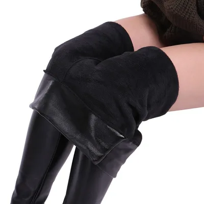 Leather Pants Leggings Plus Velvet Thickened Was Thin And High Waist Thick Style - Shop at LoveMi
