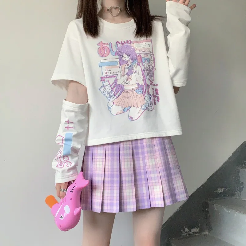 Ladies T Shirt Streetwear Top Style Gothic White Cotton - Shop at LoveMi