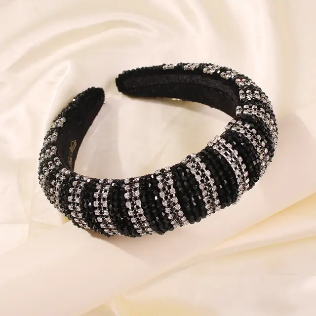 Baroque Color Rhinestone Tassel Luxury Prom Catwalk Street Hair Accessories White K - Shop at LoveMi