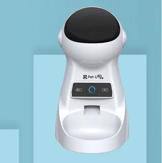 Timed And Quantitative Remote Control Of Automatic Pet Feeder - White