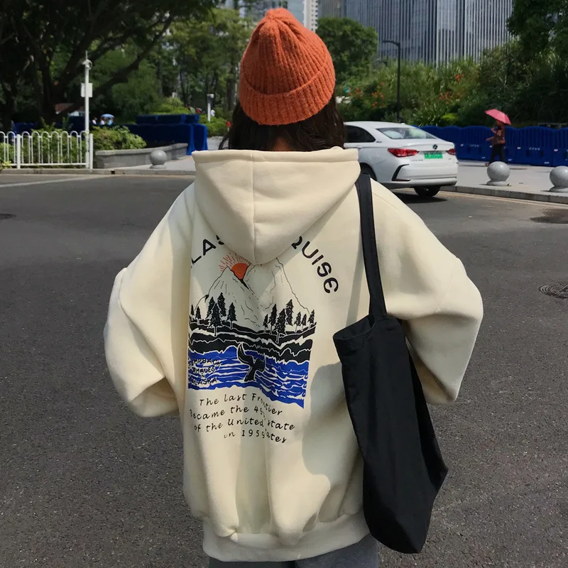 Velvet Thickening Tide Ins Early Autumn Jacket Winter Jacket Apricot - Shop at LoveMi