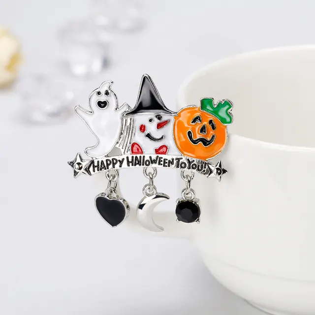 Funny Ghost Pumpkin Head Alloy Brooch Ghost Pumpkin Head - Shop at LoveMi