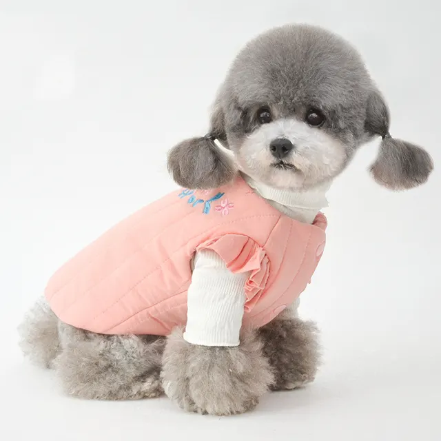 New Style Pet Cotton Vest For Autumn And Winter Pink - Shop at LoveMi