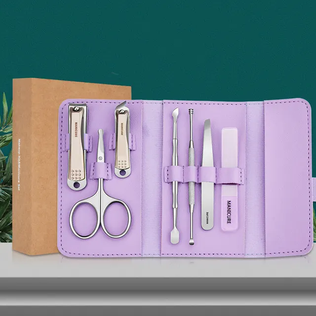 Stainless Steel Anti splash Nail Clippers Nail Clippers Household Care Tool Set Purple - Shop at LoveMi