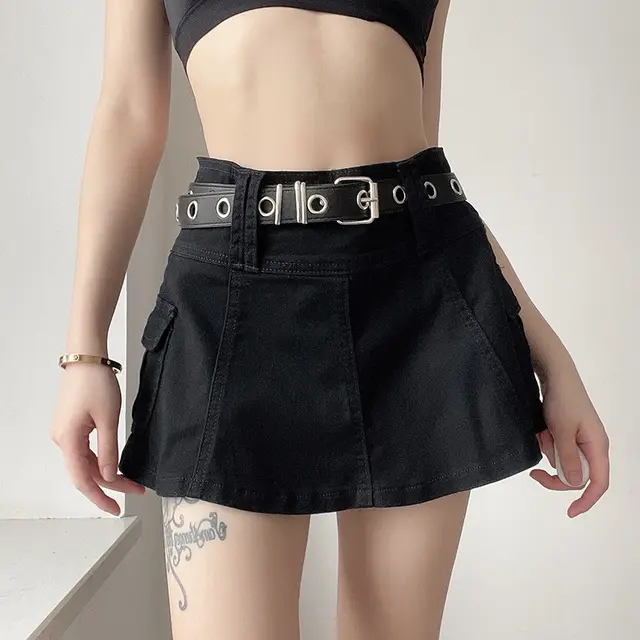 Sexy High Waist Bag Hip Solid Color Zipper Skirt Black - Shop at LoveMi