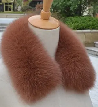 Fox Fur Collar Real Hairy Raccoon Fur - Orange