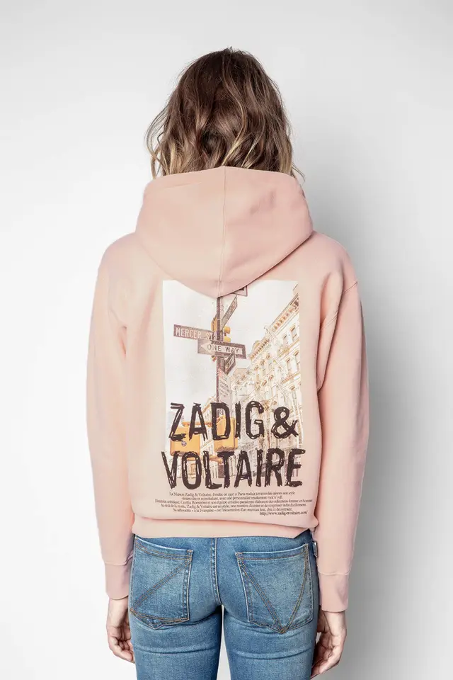 Digital Printed Fleece Loose Hooded Sweatshirt Pink - Shop at LoveMi