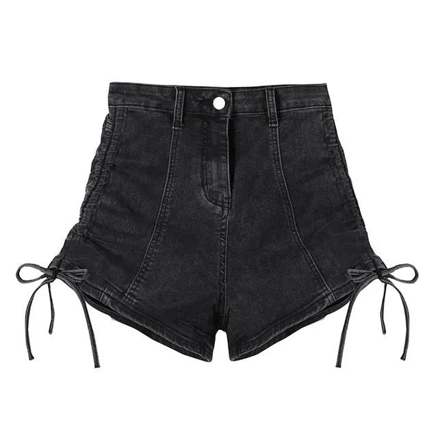 High Waist Denim Shorts Women Summer Thin Design Sense Black - Shop at LoveMi