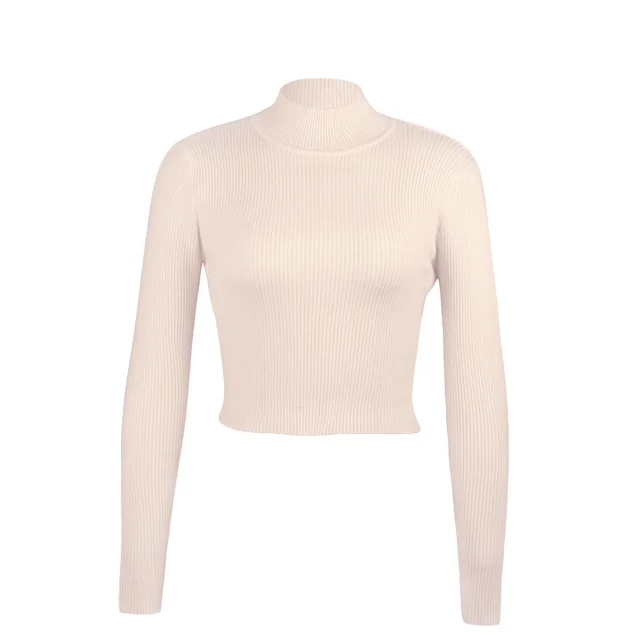 New Women's Solid Color Rabbit Fur Halter Strap Top Sweater Apricot - Shop at LoveMi