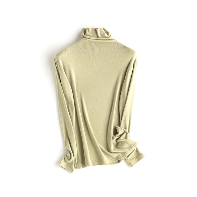 Fleece Half high Collar Outer Wear Bottoming Shirt Green - Shop at LoveMi