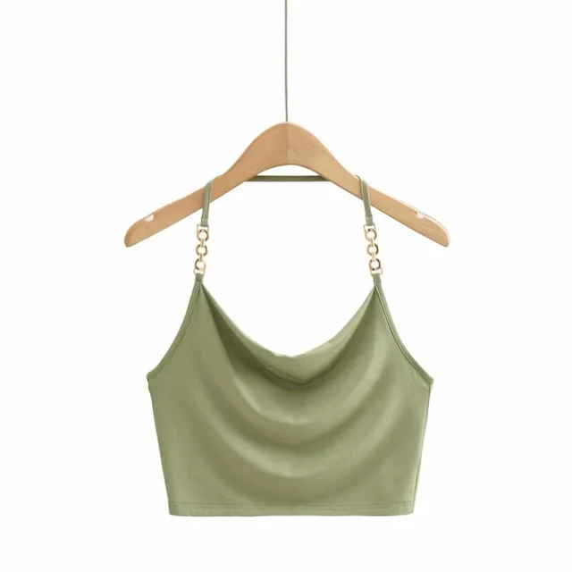 European And American Bandage Halter Neck V neck Blouse Women Green - Shop at LoveMi