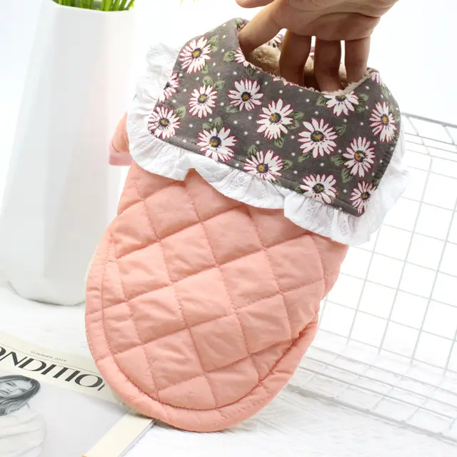 Pet Winter Clothes Puppy Dog Clothes Small Dog Teddy Collar Pink - Shop at LoveMi