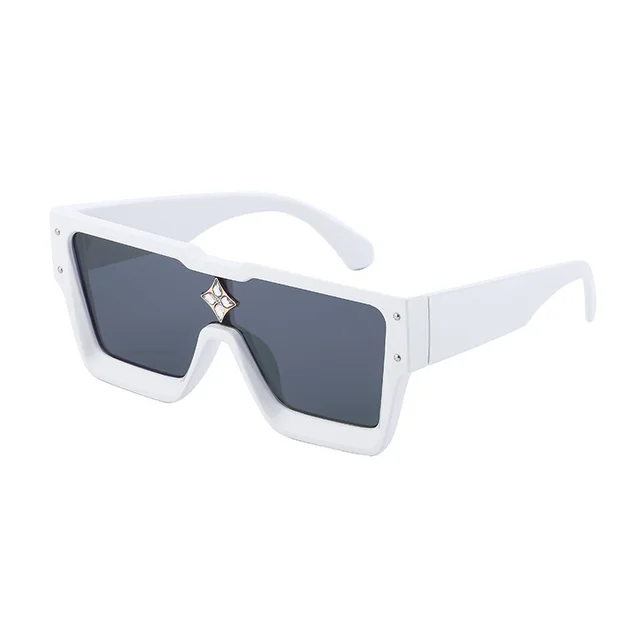 European And American Women's Large Frame Sunglasses White Grey - Shop at LoveMi