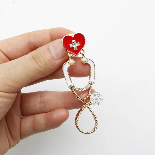 Diamond Stethoscope Pin Nurse Doctor Role Red - Shop at LoveMi
