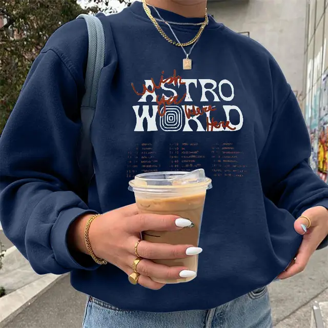 Women's Letter Printing Casual Long Sleeve Sweatshirt Jacket Dark Blue - Shop at LoveMi