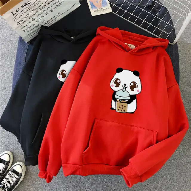 Lazy Style Loose Korean Style Hooded Top Red - Shop at LoveMi