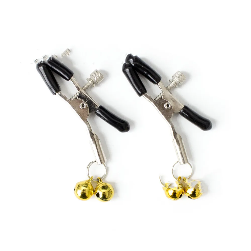 Adult Sex Toys Breast Entrainment Double Bells Multicolor - Black Gold