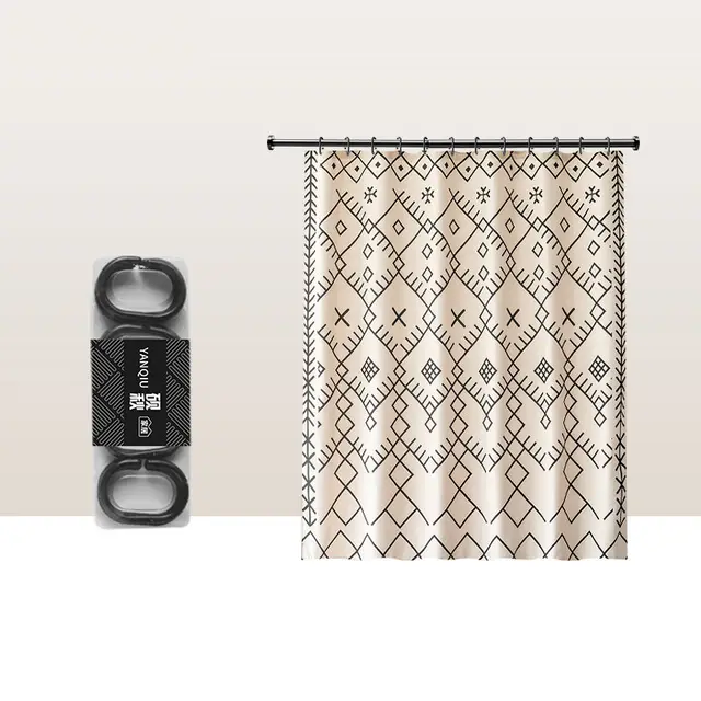 Water proof Cloth Installed Perforated Free Bathroom Shower Curtain Partition Khaki - Shop at LoveMi