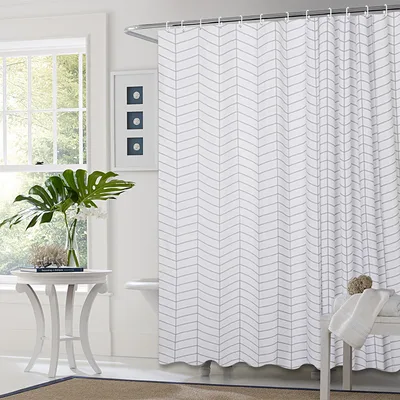 Nordic Style Waterproof Shower Curtain Cross border Toilet Blocking Curtain Nordic White Plaid - Shop at LoveMi