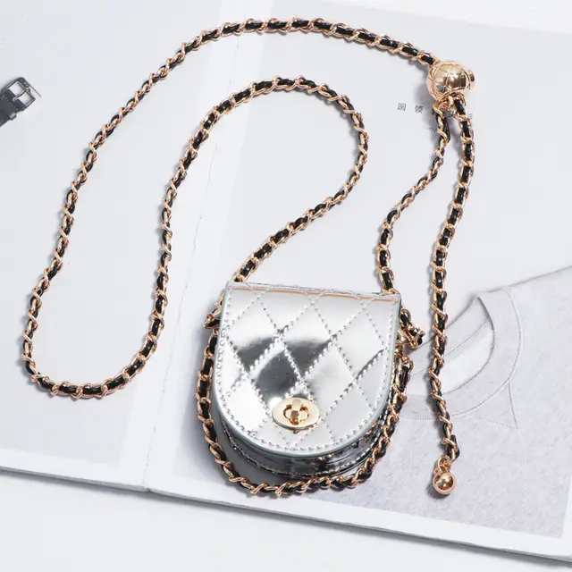 New Crossbody Waist Decoration Waist Chain Bag Silver - Shop at LoveMi