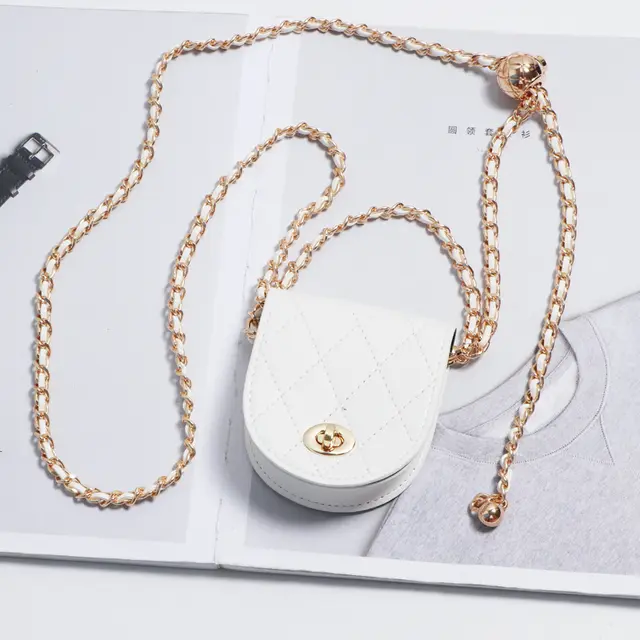 New Crossbody Waist Decoration Waist Chain Bag White - Shop at LoveMi