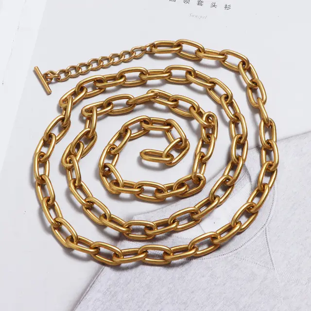 Chain With Shirt Dress And Jeans Accessories Gold - Shop at LoveMi