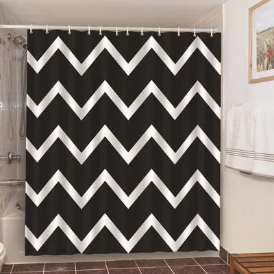 Geometric Tile Color Block Shower Curtain Set Ripple - Shop at LoveMi