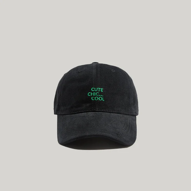 Summer Alphabet Soft Top Baseball Cap Japanese Couples Show Small Faces Black - Shop at LoveMi