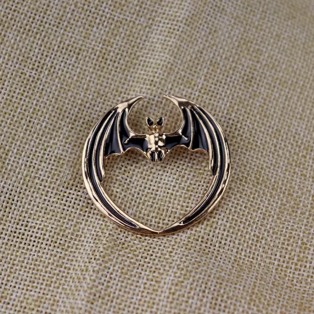Vintage Enamel Dripping Bat Brooch Gold - Shop at LoveMi