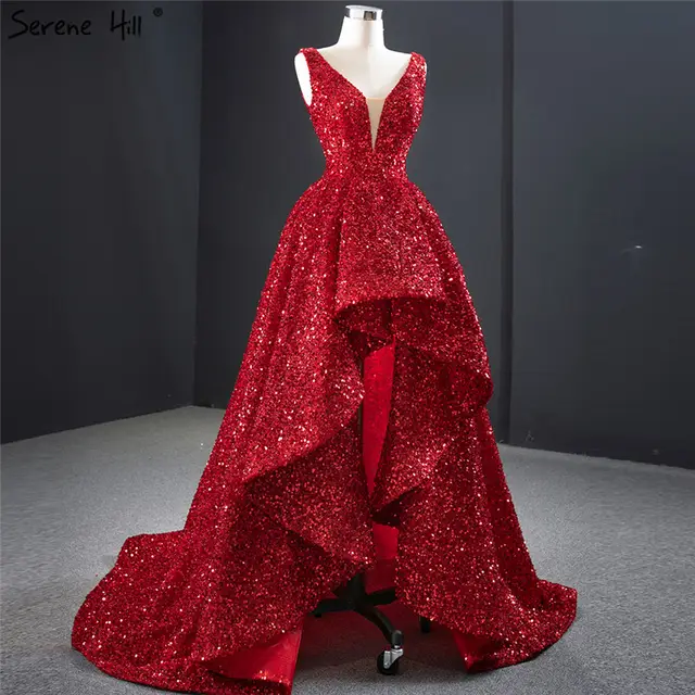 Bridal V neck European And American Sequined Tutu Skirt Dark Red Small Trailing Model - Shop at LoveMi