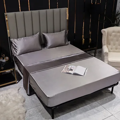 Bedsheet Fitted Sheet Elastic Band Bed Shee Grey - Shop at LoveMi