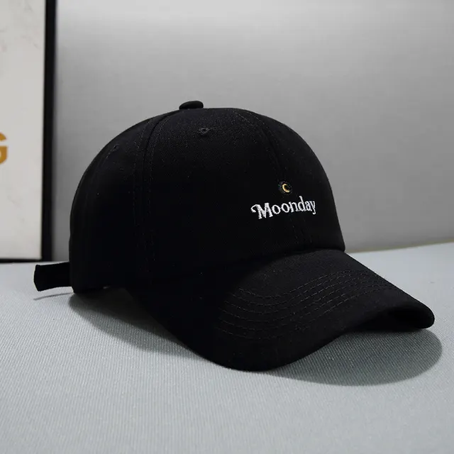 Face Displayed Small Letters Sun Visor Baseball Cap Small Moon Black - Shop at LoveMi