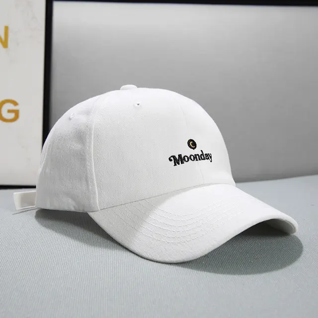 Face Displayed Small Letters Sun Visor Baseball Cap Small Moon White - Shop at LoveMi