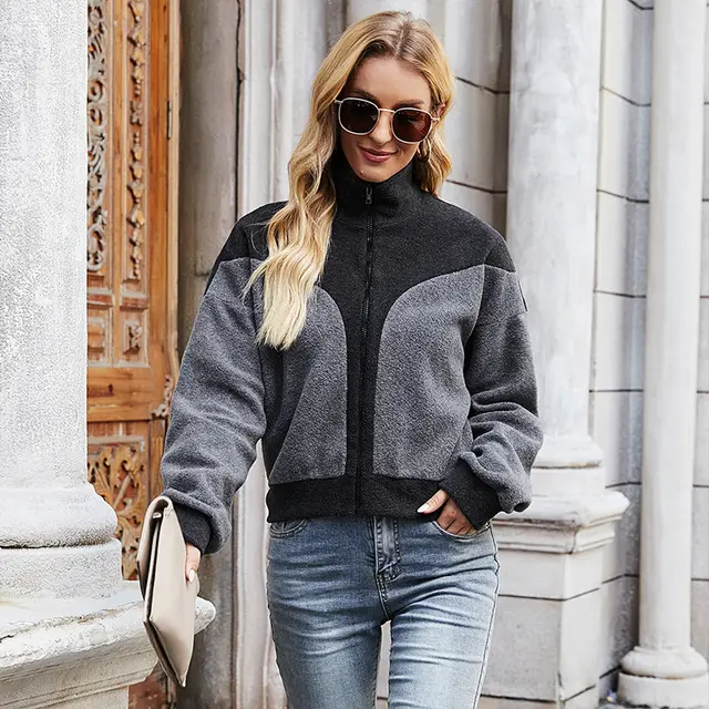 Color Matching With Zipper Cardigan Black - Shop at LoveMi