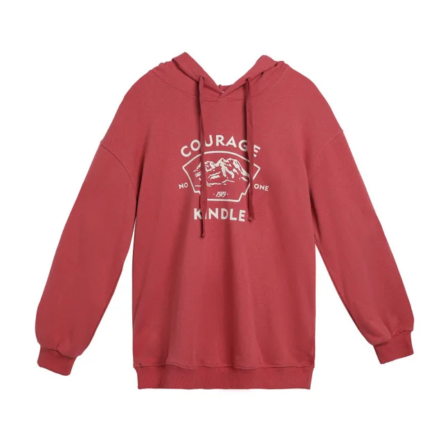 Top Spring And Autumn Loose Sweater Nursing Clothes Hooded Sweater Red - Shop at LoveMi