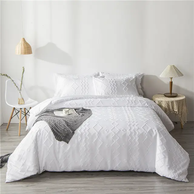 Quilt Cover Ins Bohemian Craft Three Or Four Sets White - Shop at LoveMi