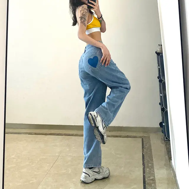 Gradient Black Jeans Women High Waist Blue - Shop at LoveMi