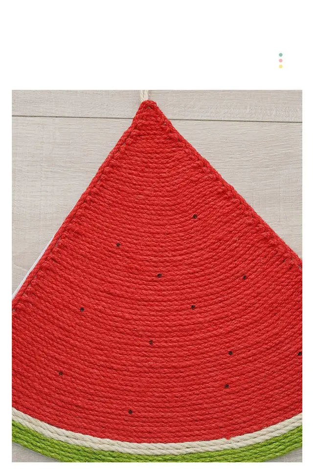 Cat Supplies Watermelon Cat Linen Mat Cat Daily Necessities Sisal Cat Claw Board Triangle Watermelon - Shop at LoveMi