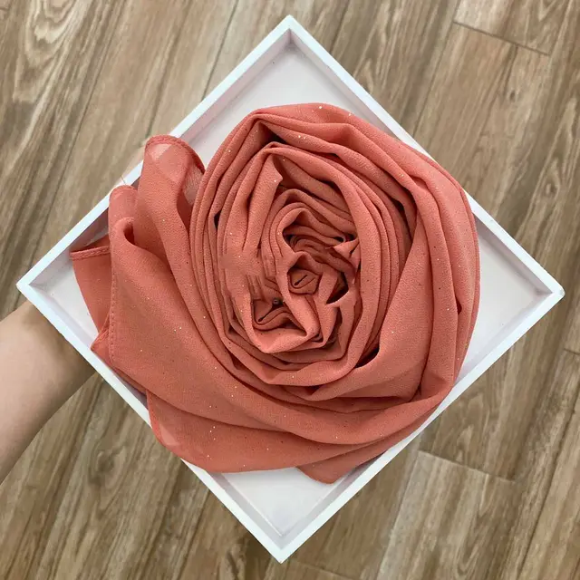 Fashion Simple Golden Chiffon Long Scarf Crimson - Shop at LoveMi