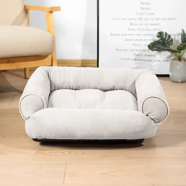 Dog Sofa Bed Sleeping Bag Kennel Cat Puppy Sofa Bed Pet House Winter Warm Beds Cushion Light Grey - Shop at LoveMi