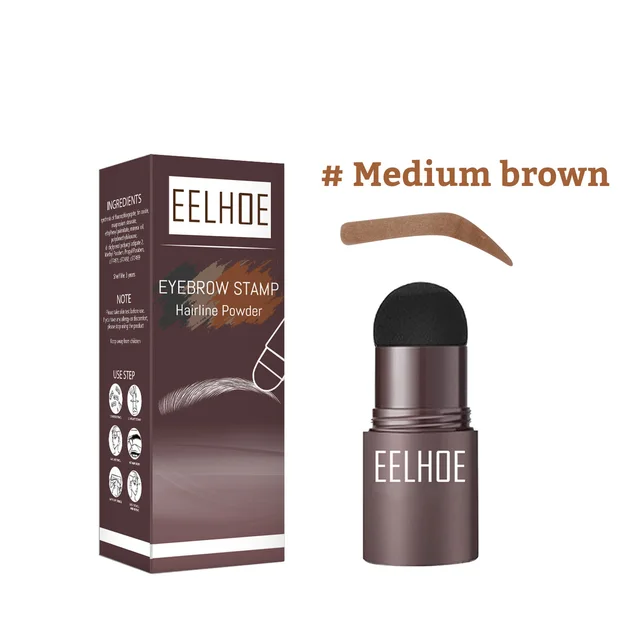 One Step Eyebrow Stamp Shaping Kit Eye Brow Gel Medium Brown - Shop at LoveMi