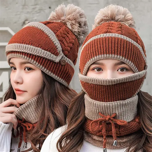 Fleece Thickened Warm Cycling Ear Protection Wool Hat Caramel - Shop at LoveMi