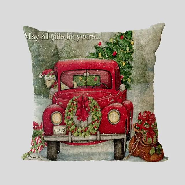 New Year Christmas Series Linen Pillowcase T - Shop at LoveMi