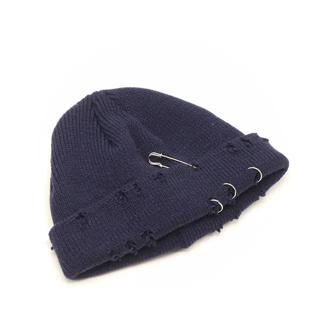 Autumn And Winter Hole Knit Woolen Hat