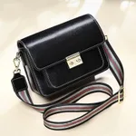 Genuine Leather Fashion One-shoulder Messenger Handbag - Black