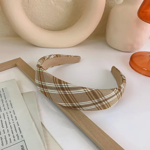 Check First Love College Style Corduroy Headband Lattice - Shop at LoveMi