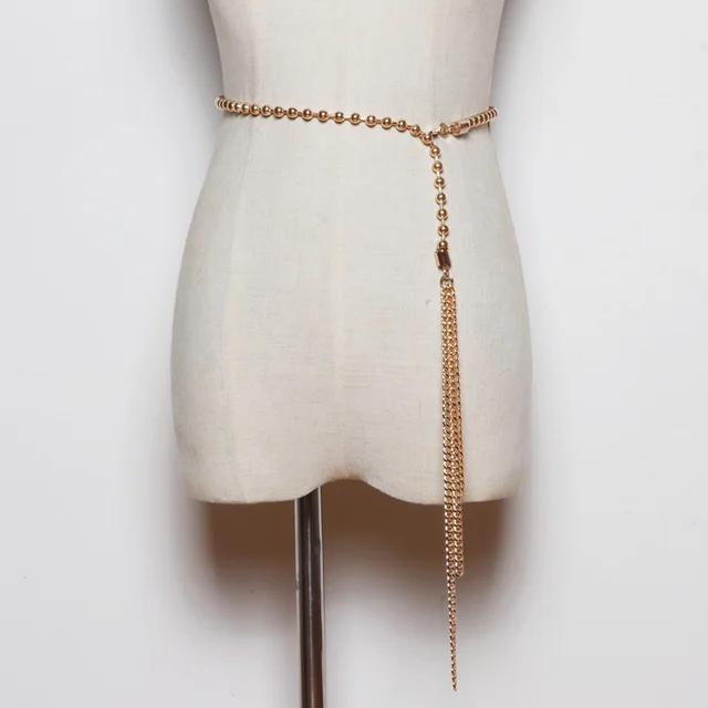 Dress Shirt Sweet Belt Women With Skirt Imitation Pearls Gold - Shop at LoveMi