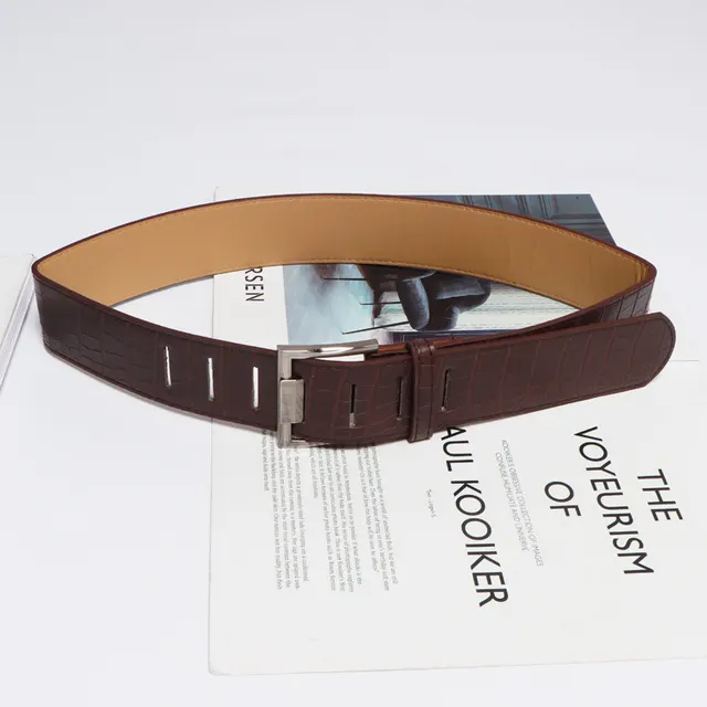 Leather Pin Buckle Imitation Leather PU Belt Coffee - Shop at LoveMi